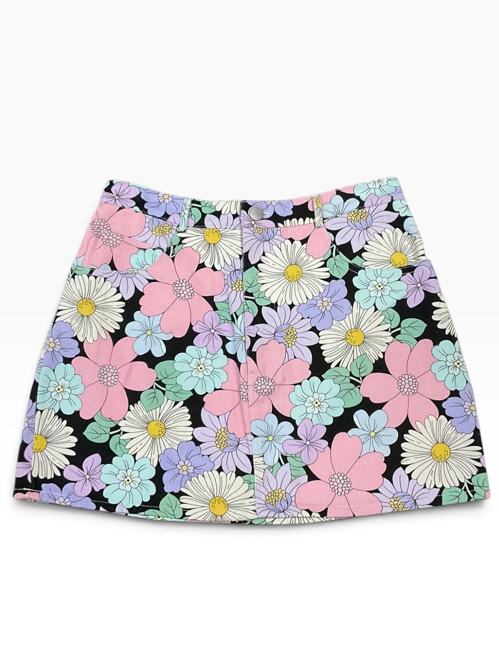Storia Retro Daisy Floral Print Mini Skirt Pretty Little Poison Medium